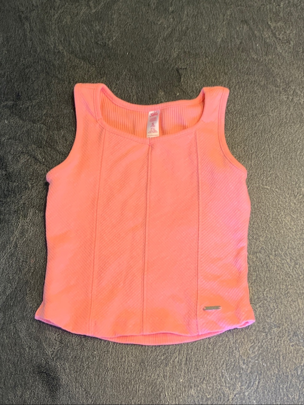Justice Coral Pink Ribbed Tank Top